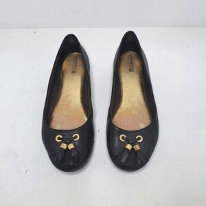 Sperry Top Sider Black Leather Flats Size 9.5